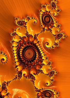 Orange Fractal Abstract Art