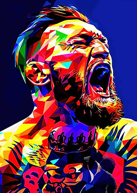 Conor McGregor Colorful Geometric Portrait