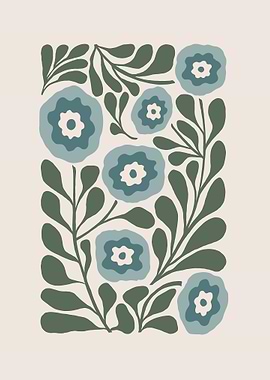 Floral Dance in Blue