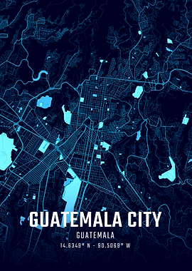 Guatemala Midnight City Map