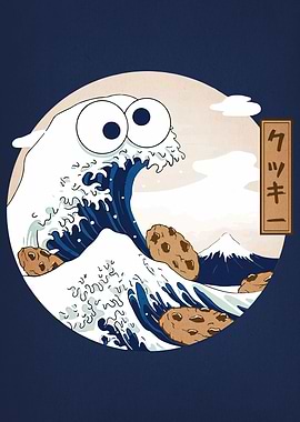 Cookie Monster Great Wave Parody