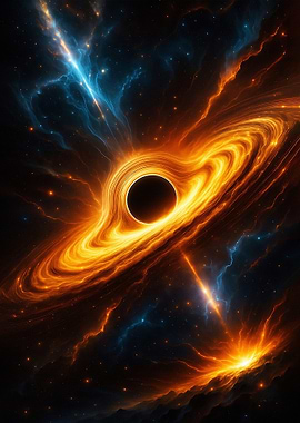 Fiery Black Hole in Space