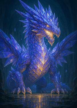 Crystal Dragon in Cave