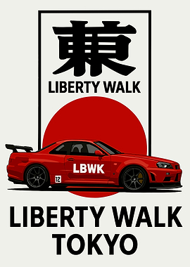 Liberty Walk Tokyo Red Car