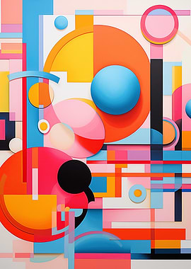 Colorful Abstract Geometric Composition