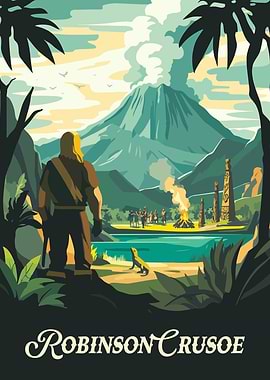 Robinson Crusoe Board Game Inspired Illustration