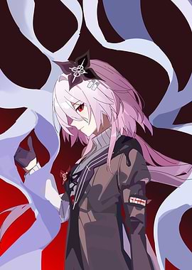 Anime Girl with Pink Hair and Red Eyes