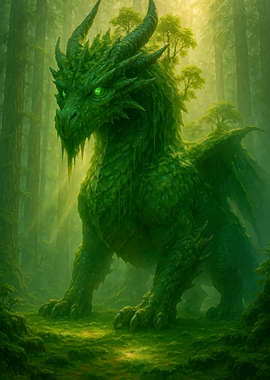 Green Forest Dragon Fantasy
