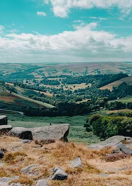 Scenic Valley View with Rocks