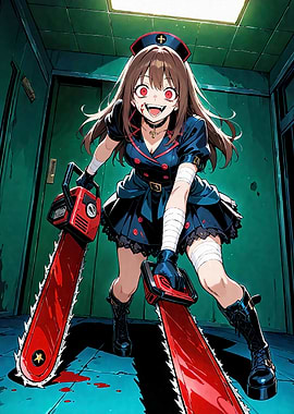 Anime Nurse with Chainsaws