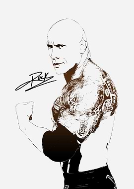 The Rock Portrait Illustration