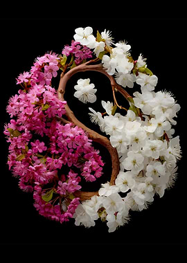 Yin Yang Cherry Blossom Arrangement