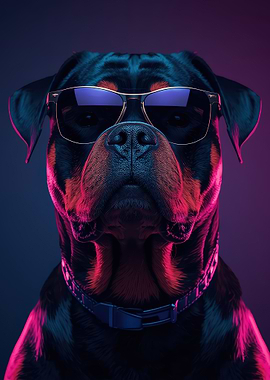 Cool Rottweiler with Sunglasses