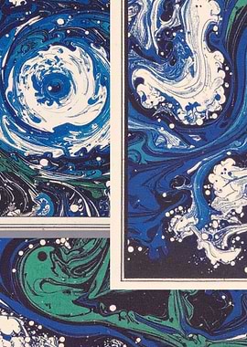 Abstract Swirls of Blue and Green