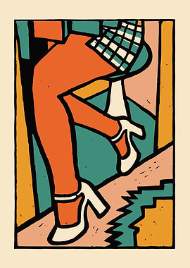 Abstract Woman's Legs in Heels Poster