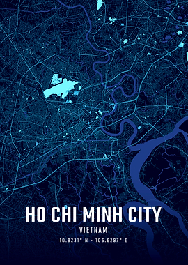 Ho Chi Minh City Midnight Map