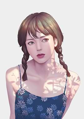 Portrait of a young woman with braids