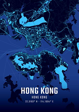 Hong Kong Midnight City Map