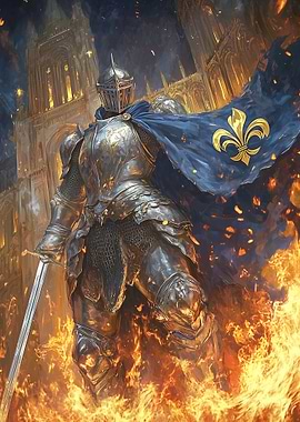 Knight in Shining Armor with Cape Fleur de Lys