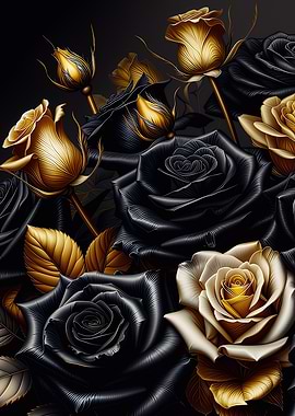 Black and Gold Roses