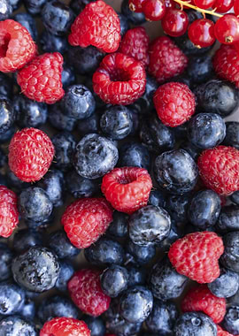 Fresh Berries: Raspberries, Blueberries, Currants
