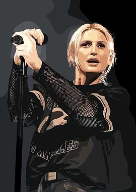 Singer on Stage with Microphone