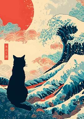 Cat and The Great Wave