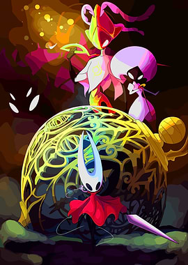 Hollow Knight characters digital art