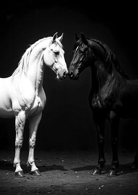Black and White Horses