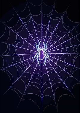 Glowing Spider Web Illustration