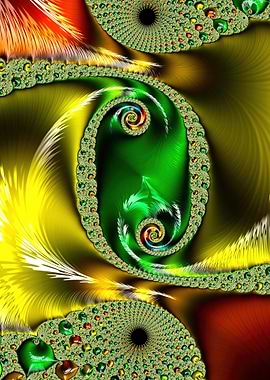 Colorful Fractal Spiral Abstract