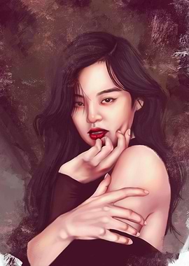 Portrait of a Woman with Red Lips