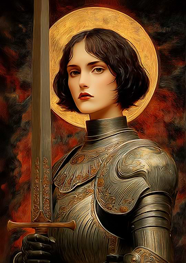 Joan of Arc Portrait with Sword