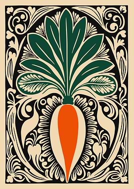 Ornate Carrot Illustration