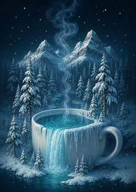 Winter Wonderland Coffee Cup Waterfall