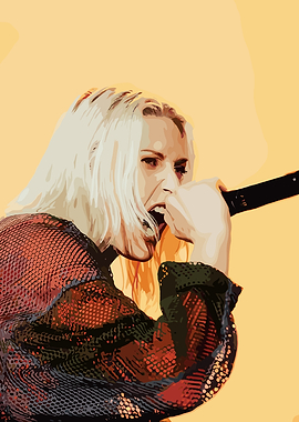 Singer with Microphone, Digital Art