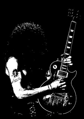 Guitarist Silhouette in Black and White