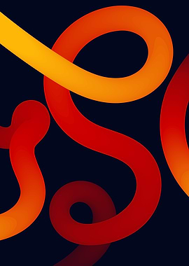 Abstract Curvy Lines on Dark Background