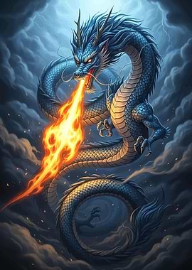 Dragon Breathing Fire Storm
