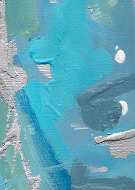 Abstract Blue and Silver Painting Cool Edition