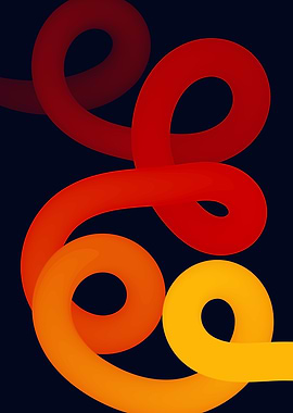 Abstract Colorful Swirls on Dark Background