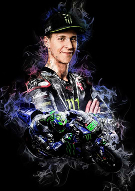 Fabio Quartararo Portrait with Motorcycle