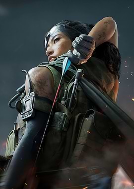 Female Warrior with Arrow and Gear