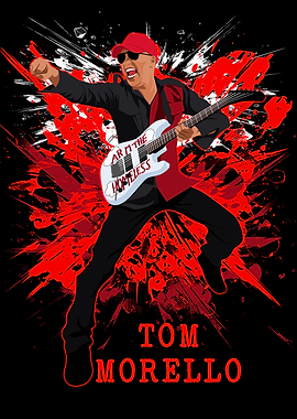Tom Morello Illustration with Guitar