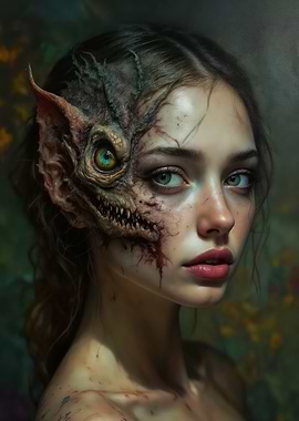 Half-Human, Half-Monster Portrait