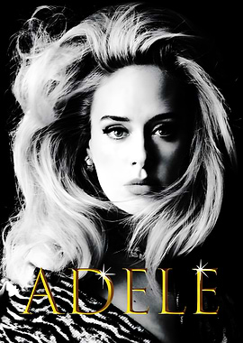 Adele Portrait in Black and White
