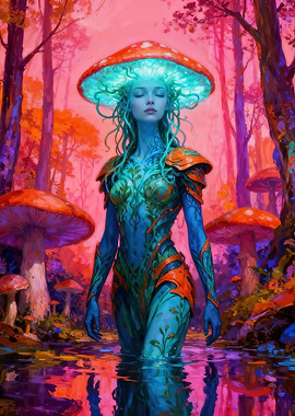 Mushroom Fairy in Enchanted Forest