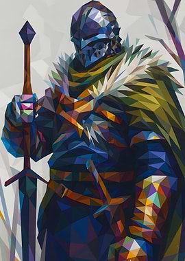 Low Poly Knight with Sword