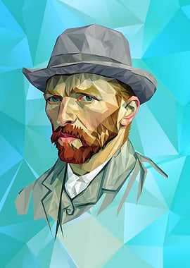 Low Poly Vincent Van Gogh Self-Portrait