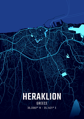 Heraklion Midnight City Map